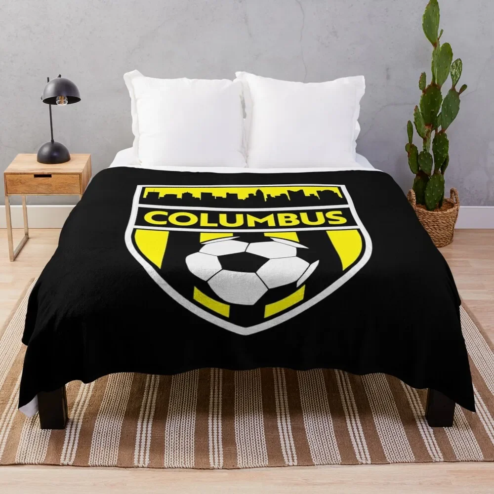 Columbus Soccer Team Crew SC Futbol Fan Throw Blanket Warm Decoratives Polar Tourist Blankets