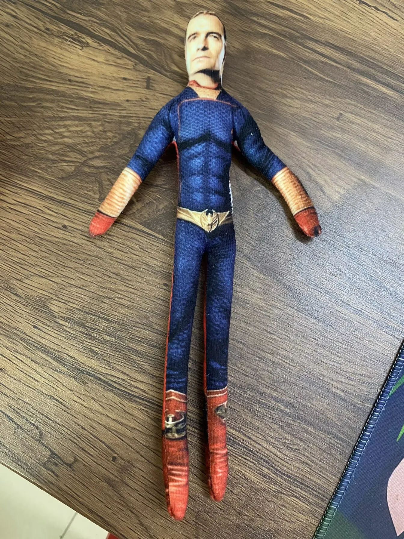 28cm The Boys Homelander Stuffed Doll Jointed Limbs Abstract Style Backpack Pendant Present for Adult Friends