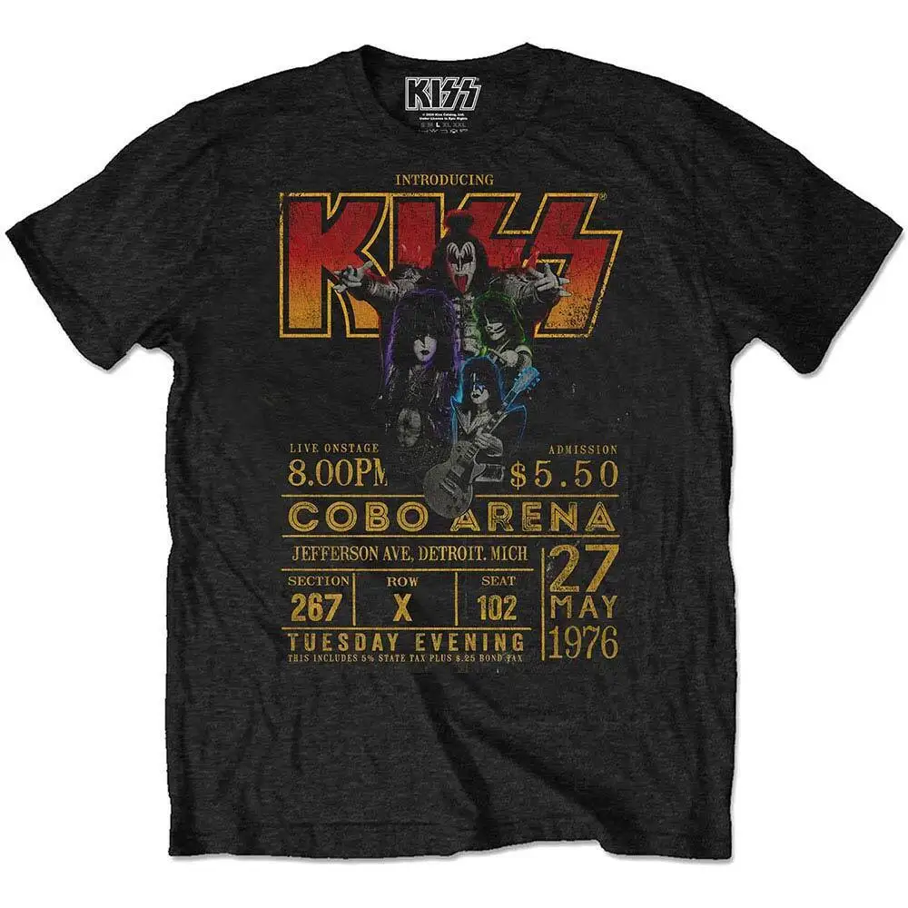 

Мужская эко-футболка KISS '76, винтажная маленькая черная футболка