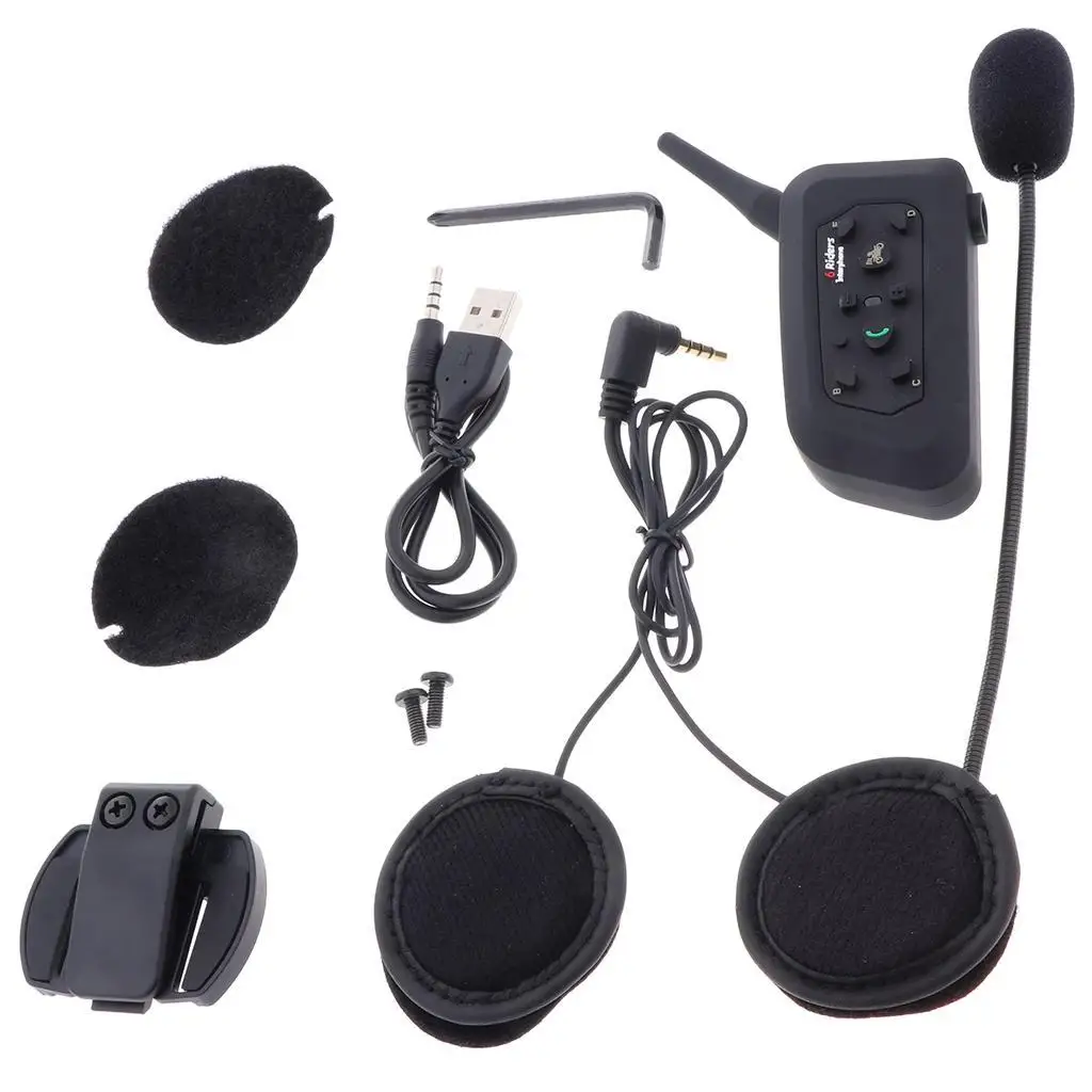 

Wireless Motorcycle Helmet Intercom Bluetooth Headset Waterproof 1200m Walkie Talkie for Skiing and Cycling