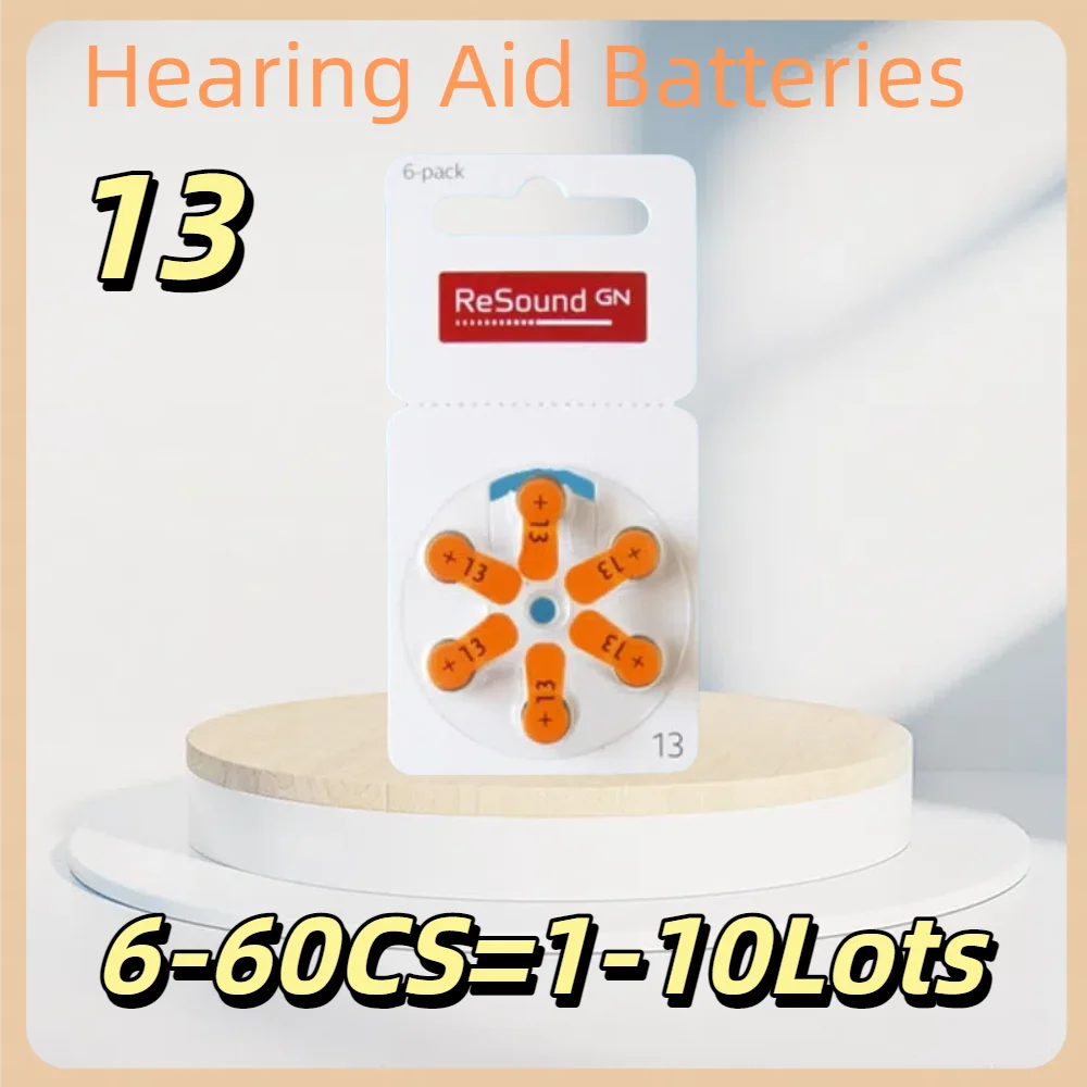 6-60PCS Hearing Aid Batteries Resound A10 Performance 1.45V A13 13A E13 ZA13 13  For BTE CIC RIC ITC Hearing Aid Zinc Air Batter