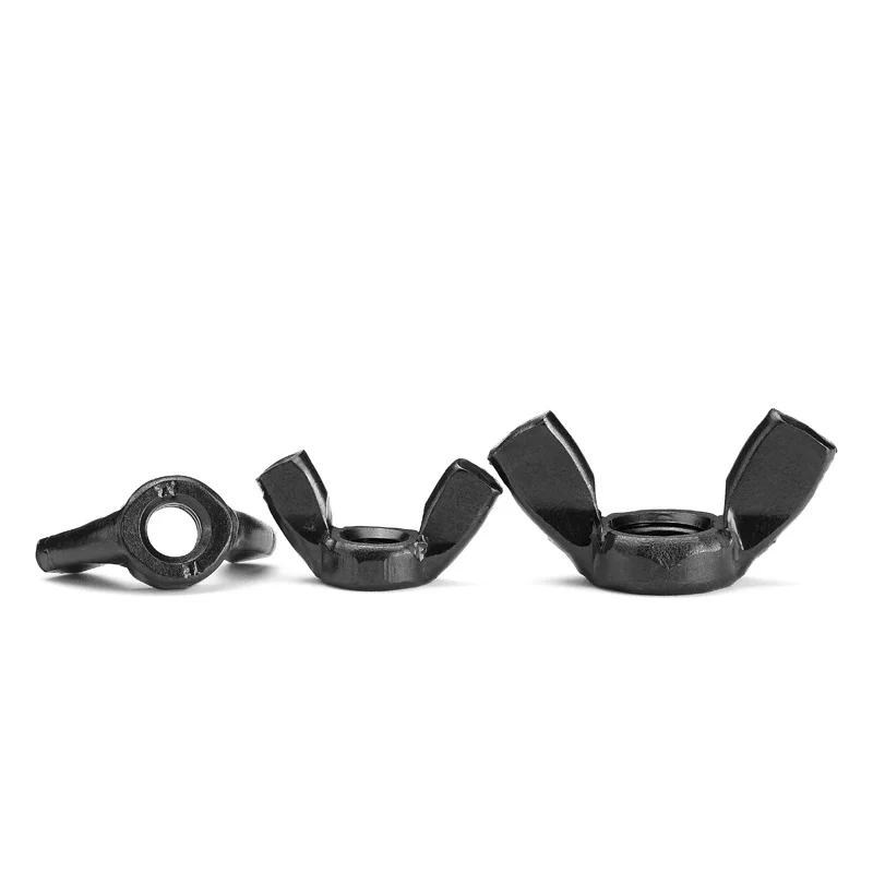 Tuercas de mariposa de acero inoxidable 304, color negro, M3, M4, M5, M6, M8, M10, M12, tuerca de sujeción Manual