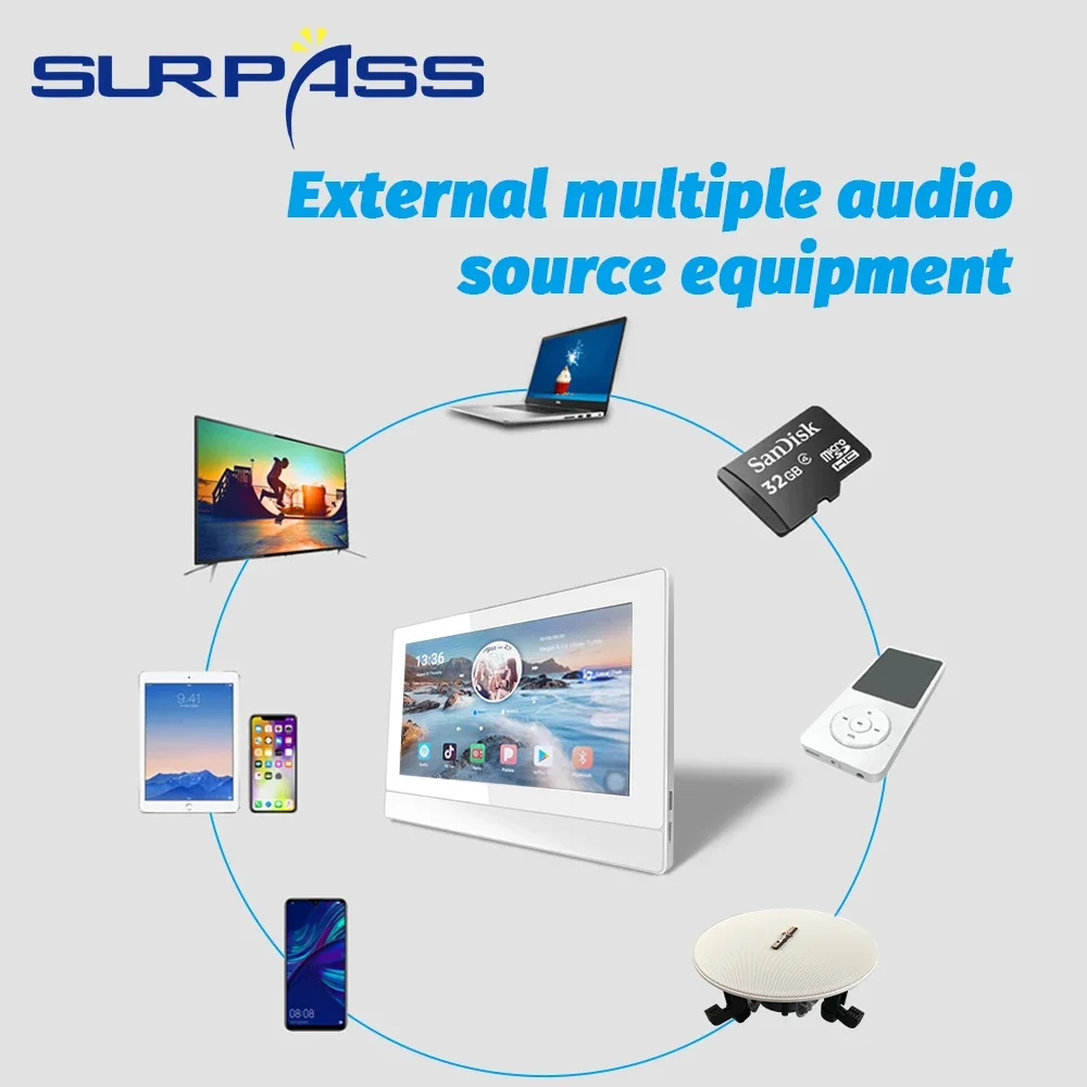 SURPASS Audio Wall Mount Amplifiers FM USB SD AUX Music Player Blue-tooth Digital Stereo Home Theater System