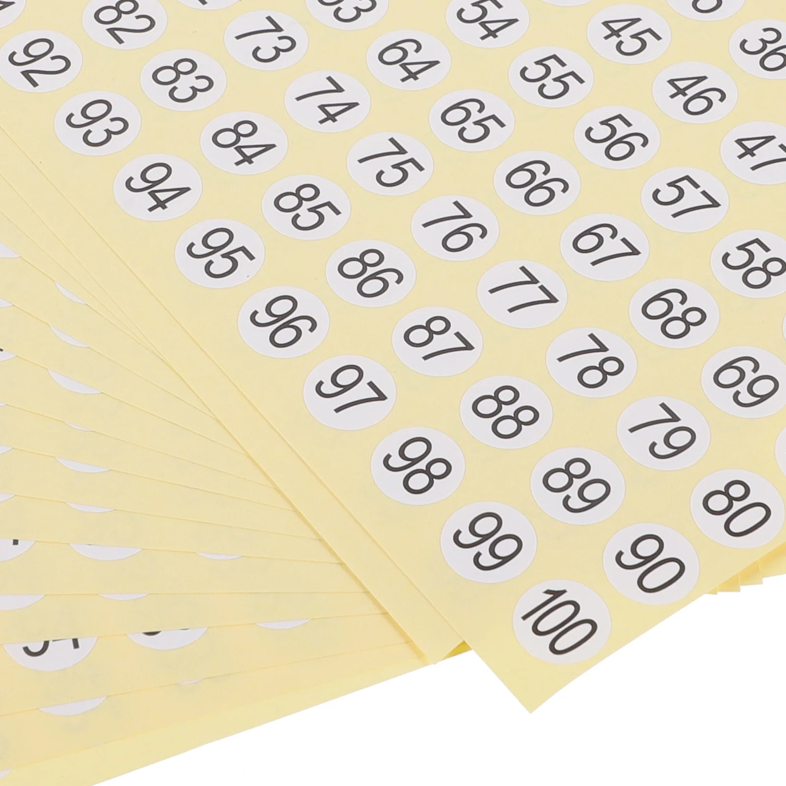 15 Sheets Round Number Stickers 1-100 Self-Adhesive Labels for Home Office Classroom Organization Small Numbered Stickers Decals