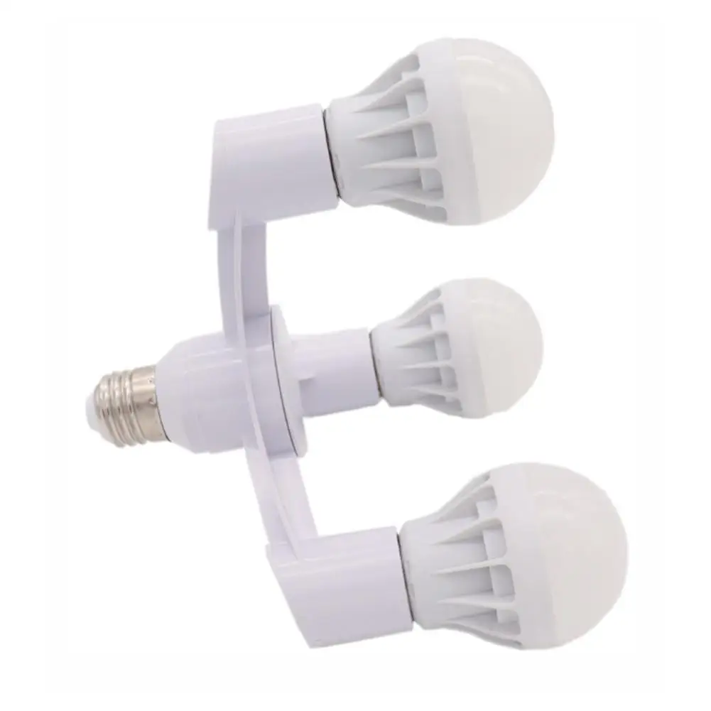 E27 to E27 Extended LED Bulb Socket3 In 1 Bulbs Splitter Adapter Lamp Holder Plug-and-play Enhancing Lighting Lamp Bulbs Socket
