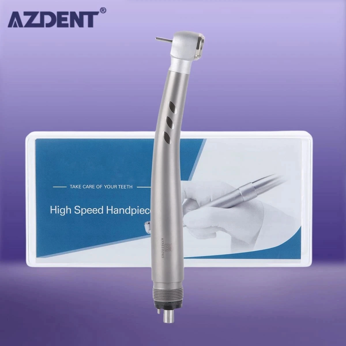 AZDENT Dental E-generator LED High Speed Ceramic Push Button 4 Spray Handpiece Stainless Body