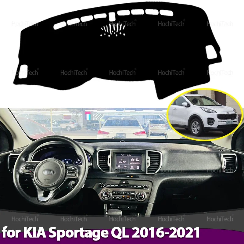 Dashboard Cover Board Anti-Slip Mat Protect Pad Car Sunshade Carpet Rug Left Right Hand Drive For KIA Sportage QL 2016-2021
