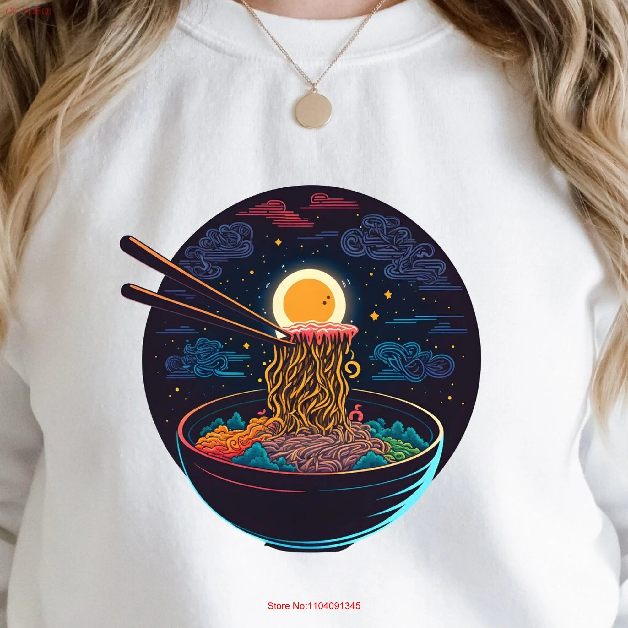 Noodle SweaT T Shirt Women Asian Food Lover Ramen Pho Bowl Game NighT Korean Noodles Aesthetic long or short sleeves