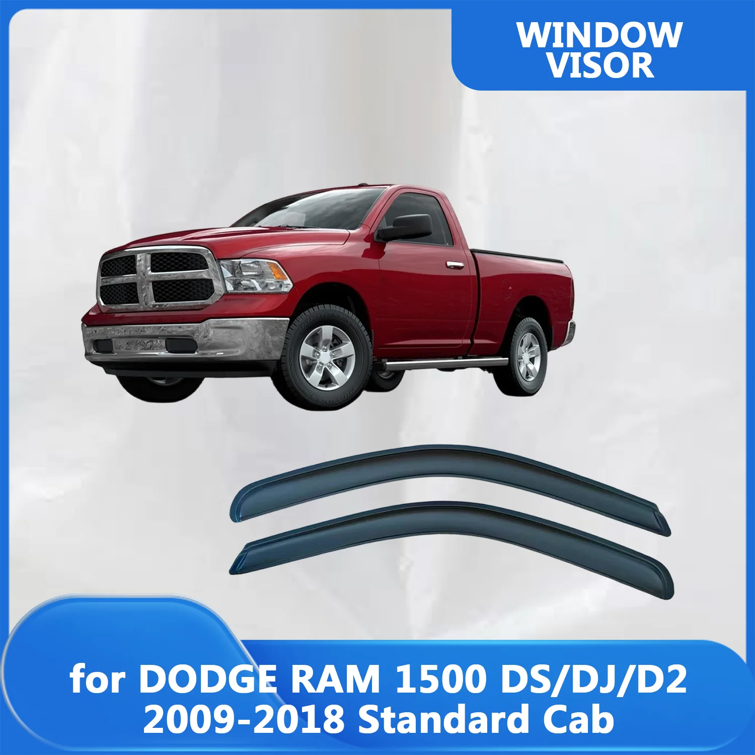 

Window Visor for DODGE RAM 1500 2009-2011 2012 2013 2014 2015 2016 2017 2018 Standard Cab Wind Deflectors Rain Guards Door Visor