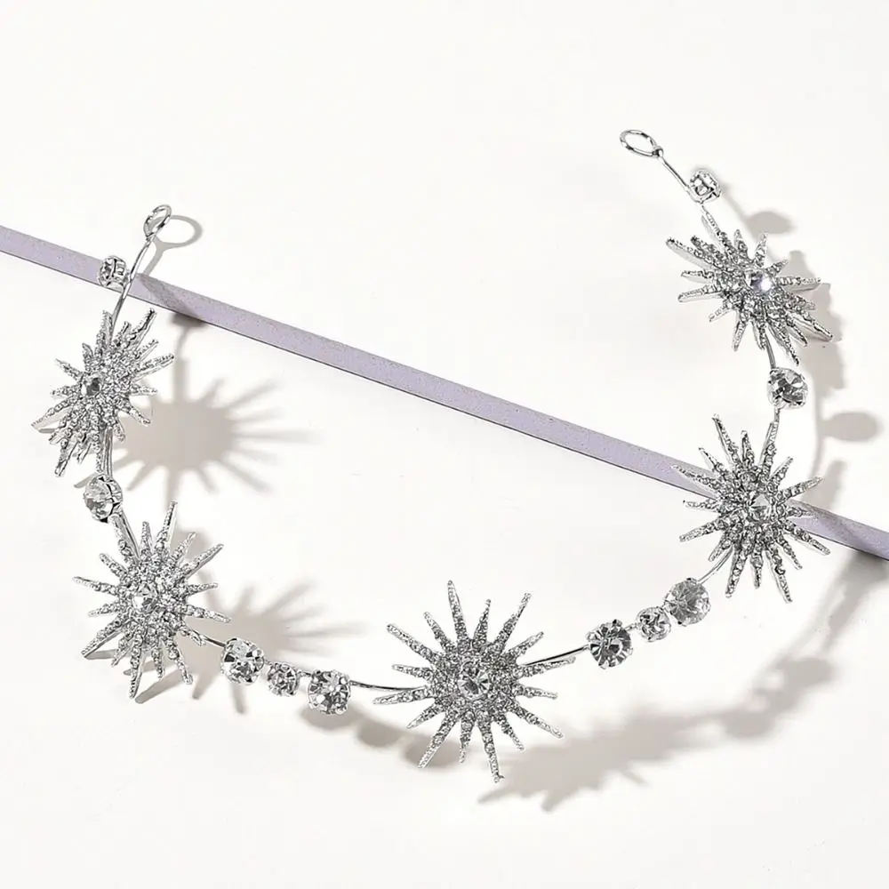 فاخر حفل زفاف الديكور الملكة تاج ستار أغطية الرأس تاج حجر الراين تيارا الشعر مجوهرات كريستال عصابات #3