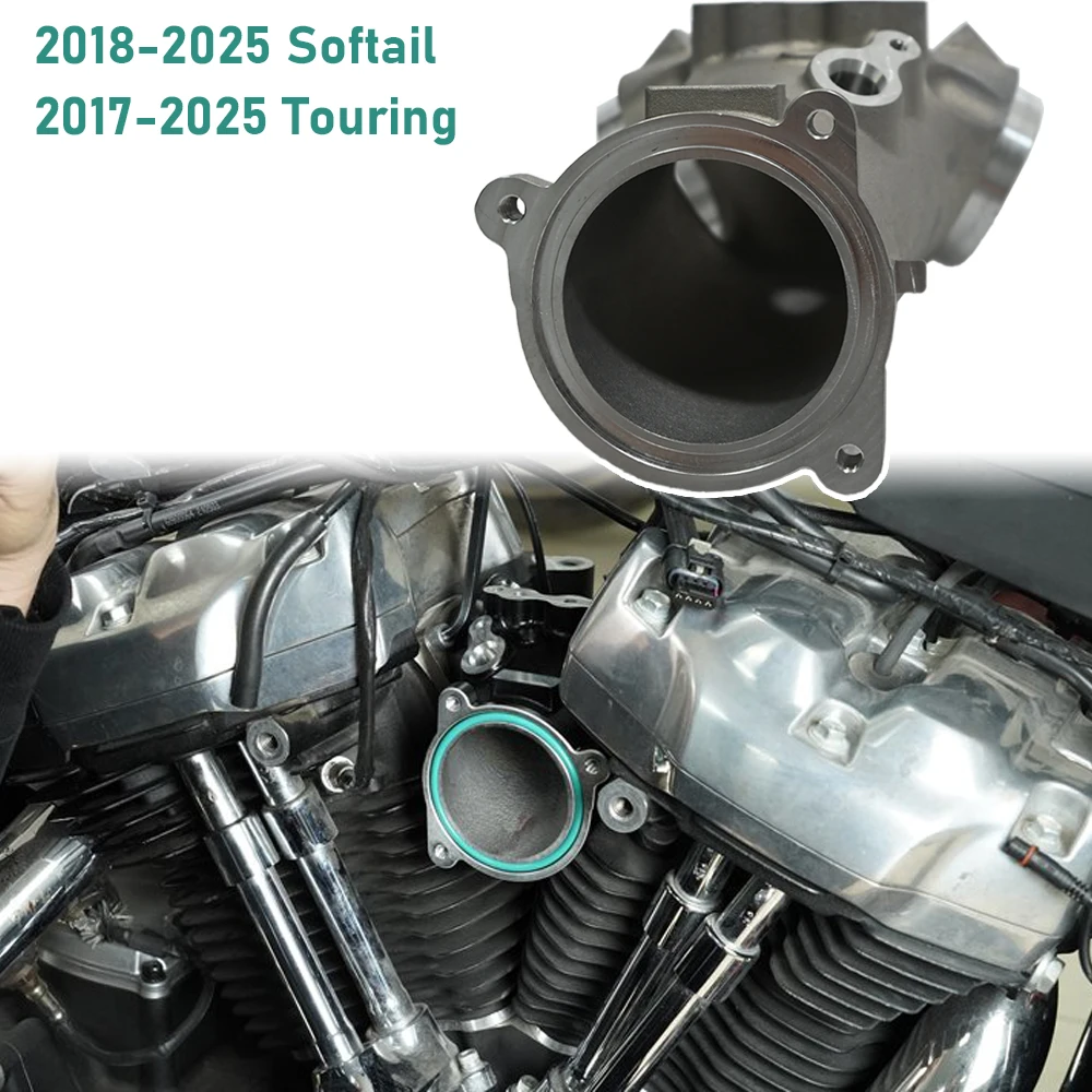 

Motorcycle Chrome Cast Aluminum 55mm Performance M8 Engine Air Intake Manifold for Harley Softail 2018-2025 Touring 2017-2025