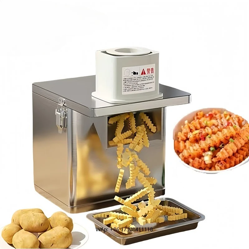 

Commercial electric automatic kitchen machine multi-function vegetable cutting equipment, suitable for potato chips, shredded ca