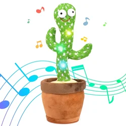 Juguete de peluche de electrones de Cactus de cantar y bailar, muñeco de peluche suave para bebés, Cactus que repite lo que dices, voz, interactivo, Bled