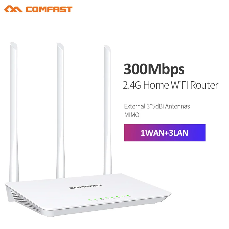 

Comfast 300Mbps WiFi Router 2.4GHz Home Use Wireless Router 3*5dBi High Gain Omni -Directional Antennas Wider Coverag CF-WR613N