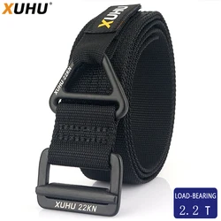 XUHU Army Style Combat Belt Quick Release Tactical Belt Fashionable Black Men' Military Belt Outdoor Fire Load Bearing Belt 2.2t