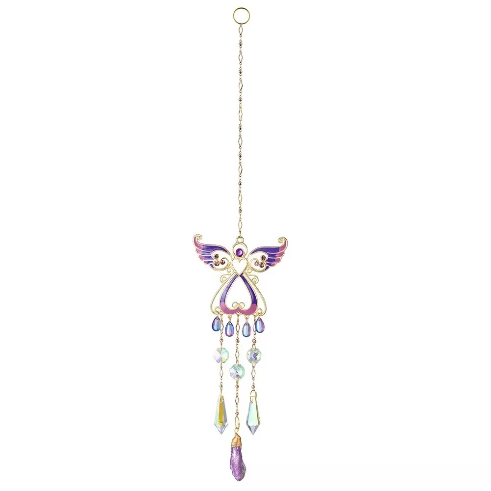 Crystal PendantHome Or Garden DecorationWind ChimeSun CatcherHanging Decoration Metal Sun Catcher Crystal Pendant Crystal Angel