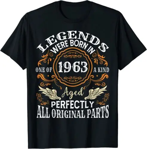NEW Vintage 1963 Classic Turning 60 anni 60th Birthday For Men t-shirt S-5XL
