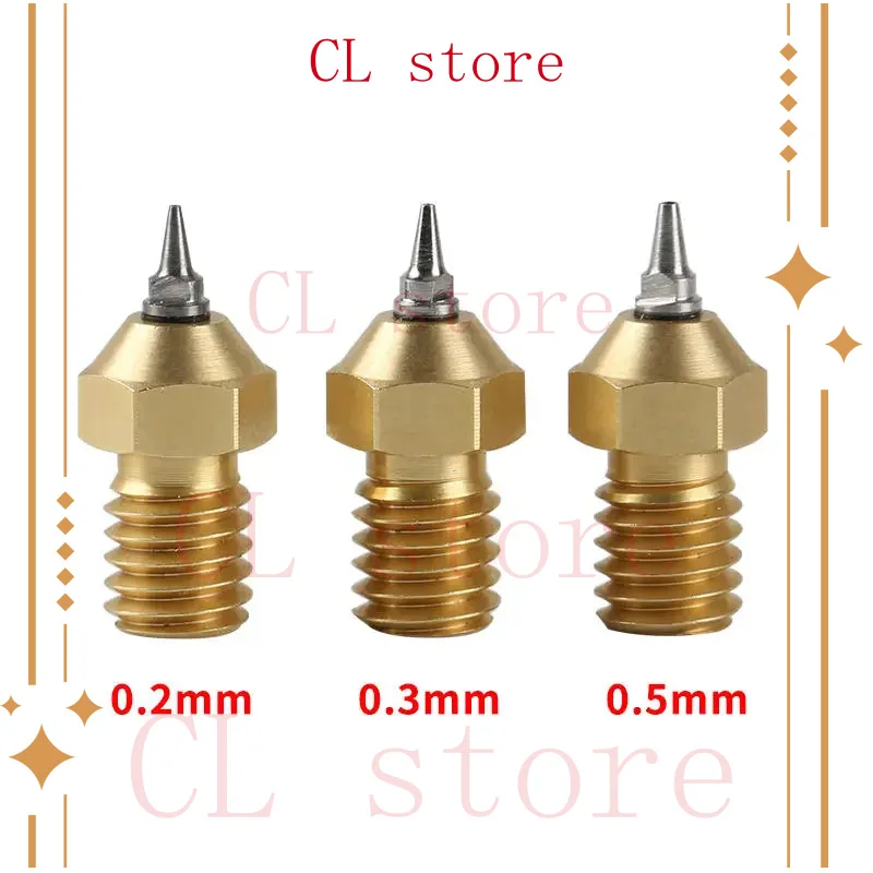 E3D V6 1,75 мм 0,2 0,3 0,5 0,4 мм Сопло для аэрографа + модернизация адаптера для Ultimaker 2 Для деталей 3D-принтера Lulzbot MK8 Hotend