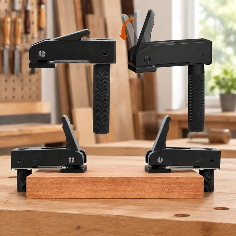 Quick-Release Hold-Down Clamp for Woodworking, Adjustable 19-20mm, Ideal for Desktop Fixtures and Frame Assembly