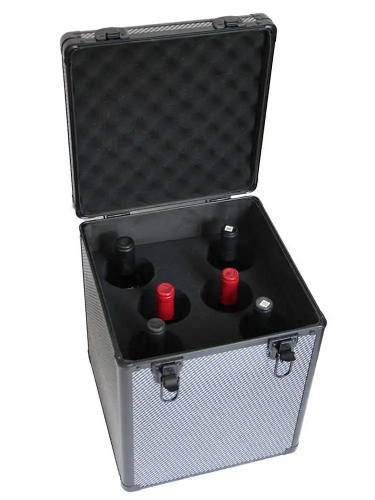 

Portable Red Wine Glass Set of 4 Car Carrier Protective Packaging High End Red Wine Bottle Box Empty Box for Easy Storage