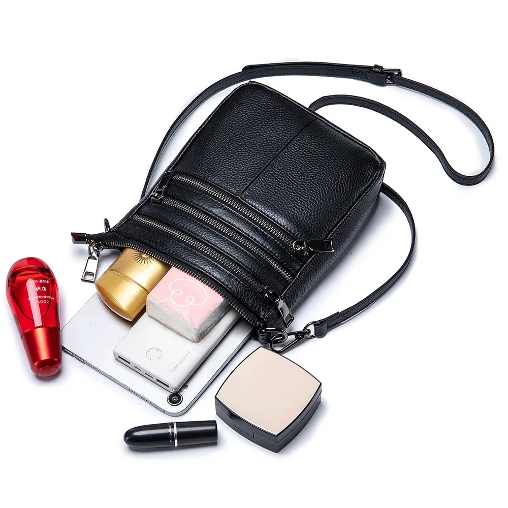 

Crossbody Bags for Women Genuine Leather Multi Pocket Purses with Adjustable Strap Crossbody Purse Large Capacity Shoulder Bag