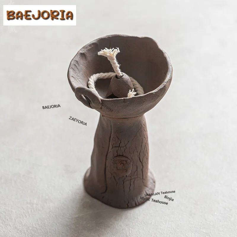 Crude Pottery Candle Holder Ancient Aromatherapy Candlesticks Scented Aromatic Candles Candle Lights Teaware Literati Decoration
