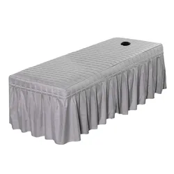 Funda de cama de Club de masaje de Spa, Sábana de mesa de masaje de salón de belleza, falda de cama amigable con la piel, cubierta de SPA con agujero, Funda de Camilla