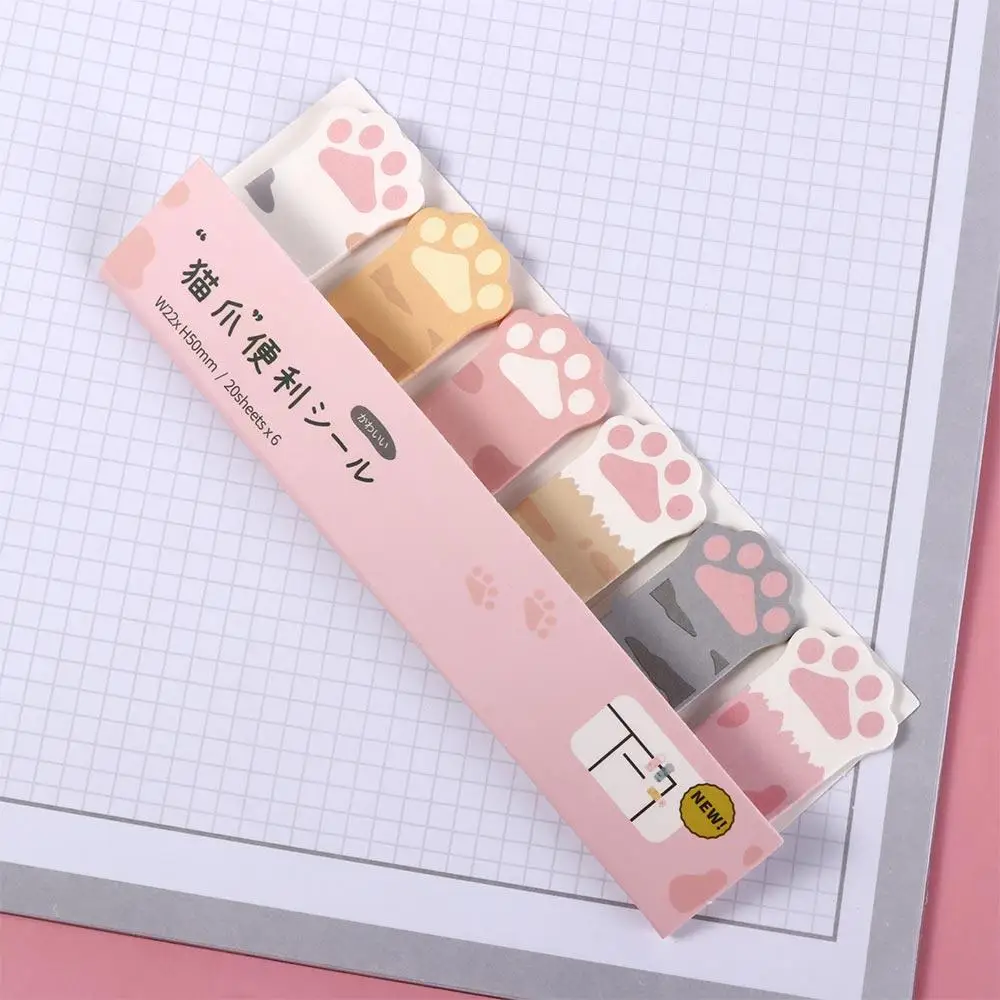 Sticky Notes Memo Pad fiocchi fissi Scrapbook Cute Cat Paw Index segnalibri decorativi autoadesivi portatili Kawaii Sticky