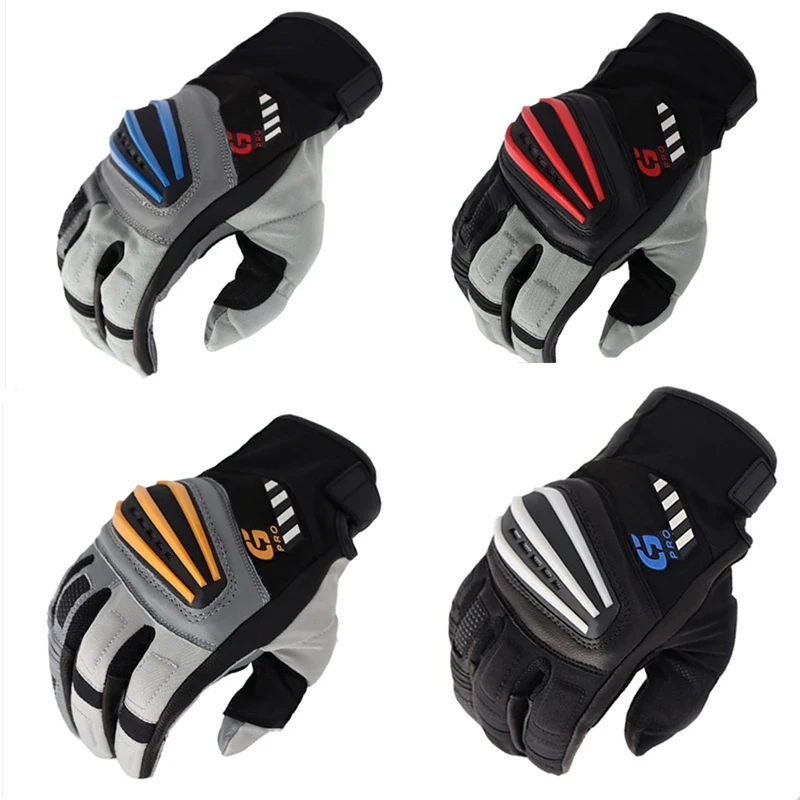 4 Color Motorcycle Rallye 3 GS Leather Gloves For BMW Motorrad Guantes Motorbike Scooter Black Blue Luvas Unisex Mens