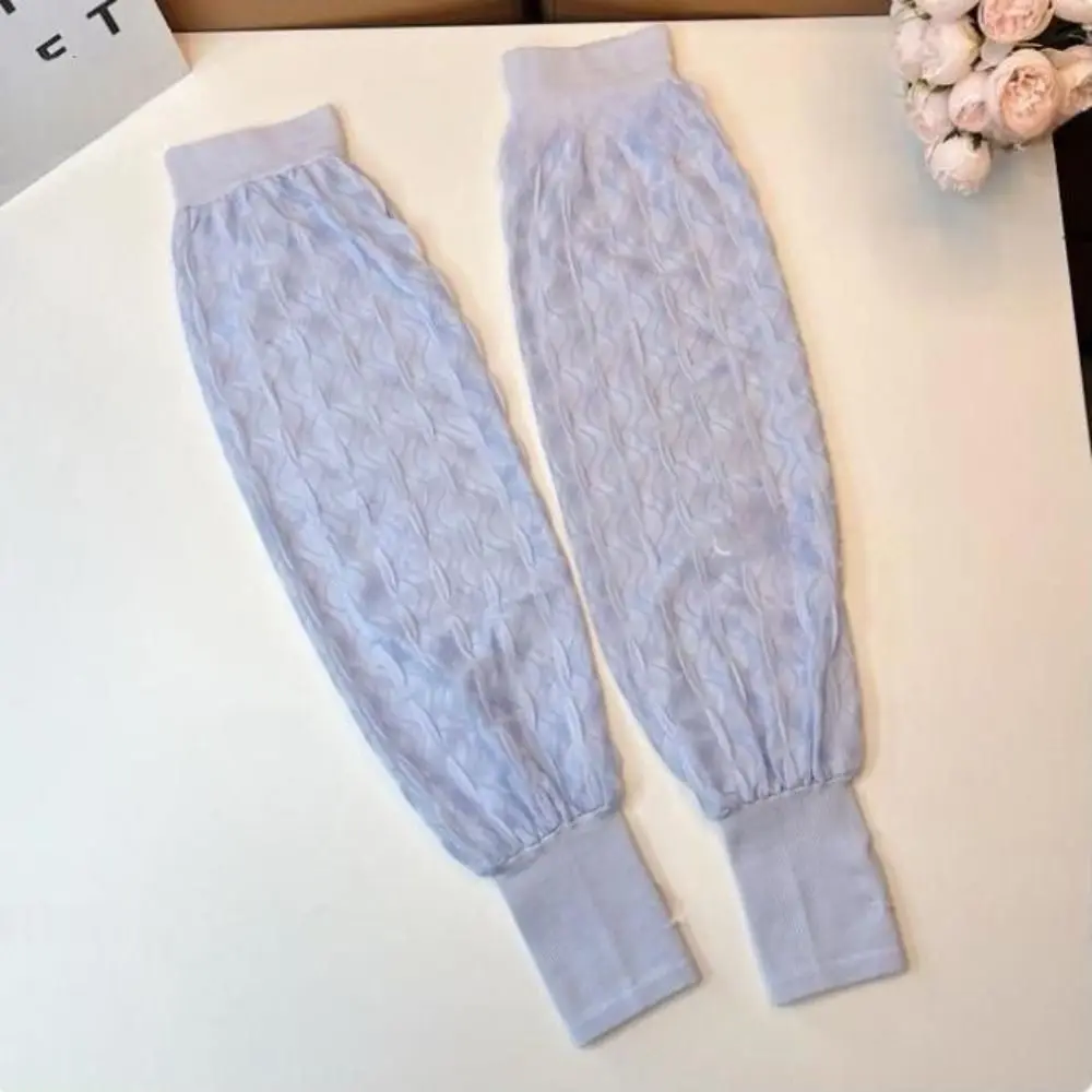 Mangas de protección solar transpirables para brazos, guantes sin dedos antiquemaduras solares de manga larga de seda helada de verano estilo francés elegante
