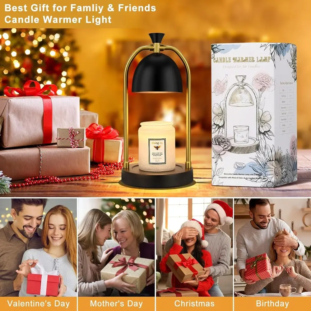 Candle Warmer Lamp with Timer & Dimmable, Cozy Birthday Gift for Women Mom, Home Decor Housewarming Gift Wax Melt Warmer or Jar view 2