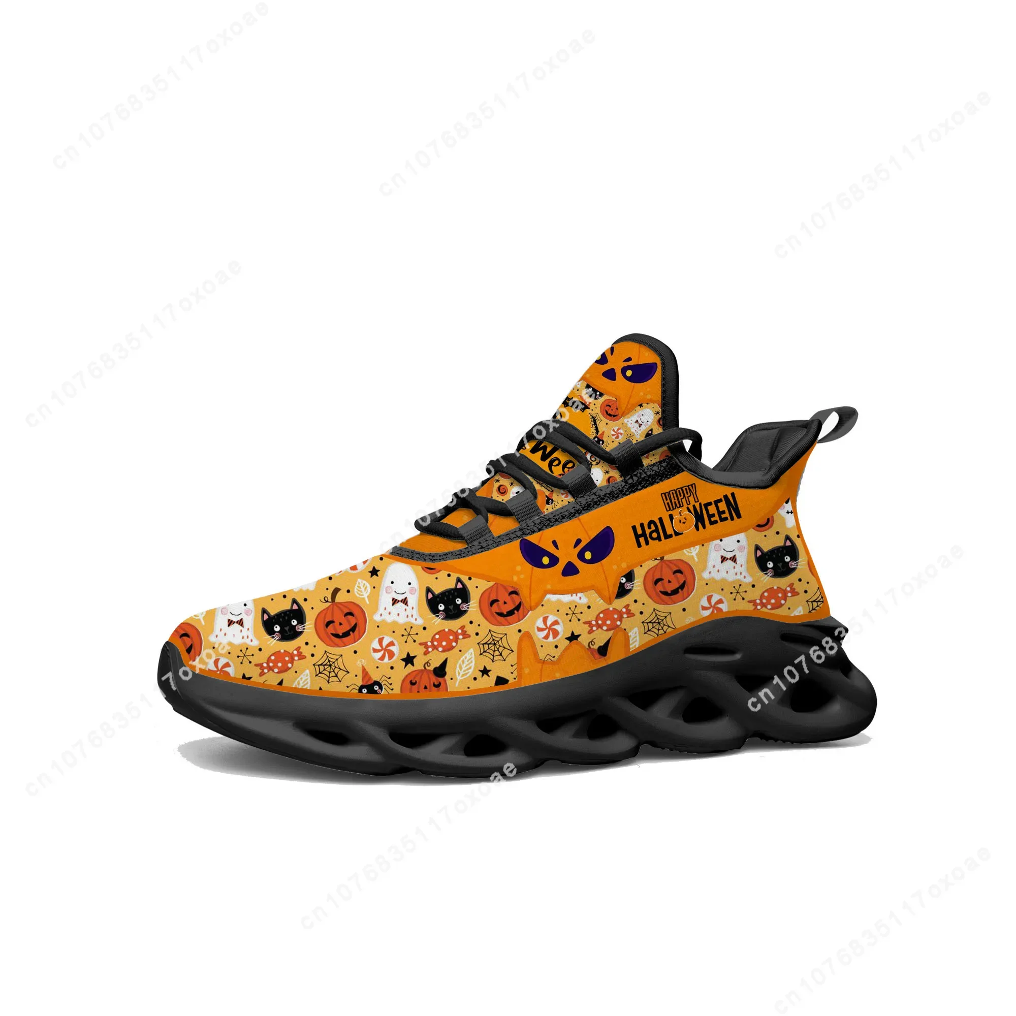 

Halloween Gift Flats Sneakers Mens Womens Sports Shoes Spooky Lantern Pumpkin Sneaker Lace Up Mesh Footwear custom made Shoe