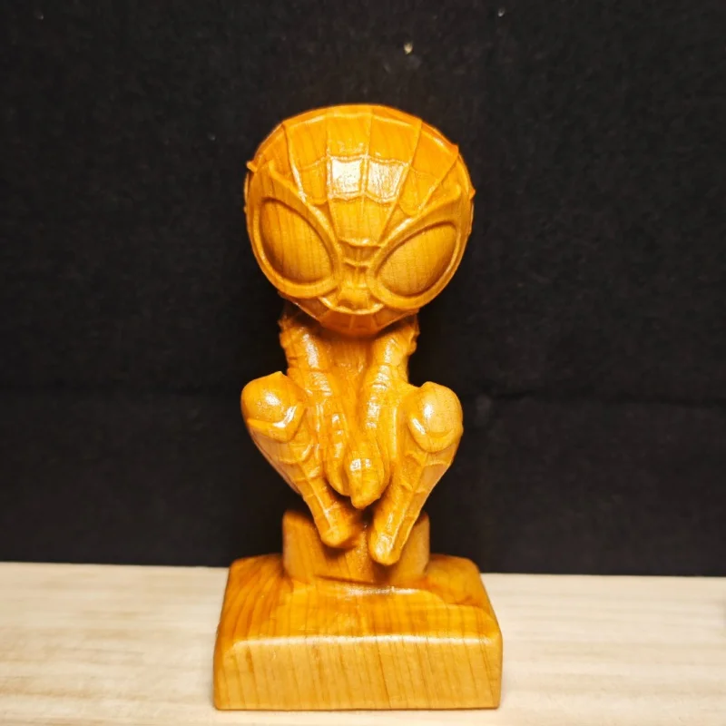 

Taihang Thuja Sutchuenensis Carving Spider-Man Decoration Cartoon Cartoon Characters Real Carving Car Accessories Desktop Hand O