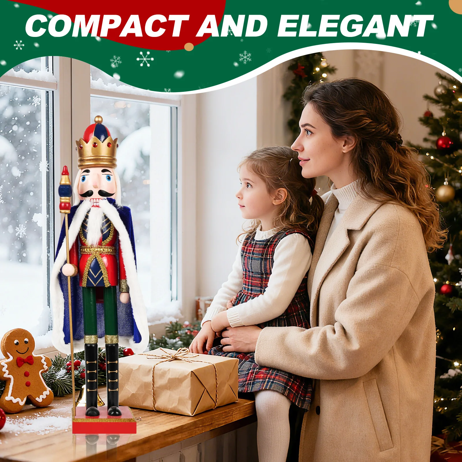 Handcrafted Wooden Nutcracker Puppet  Movable Christmas Ornament & Desktop Decoration