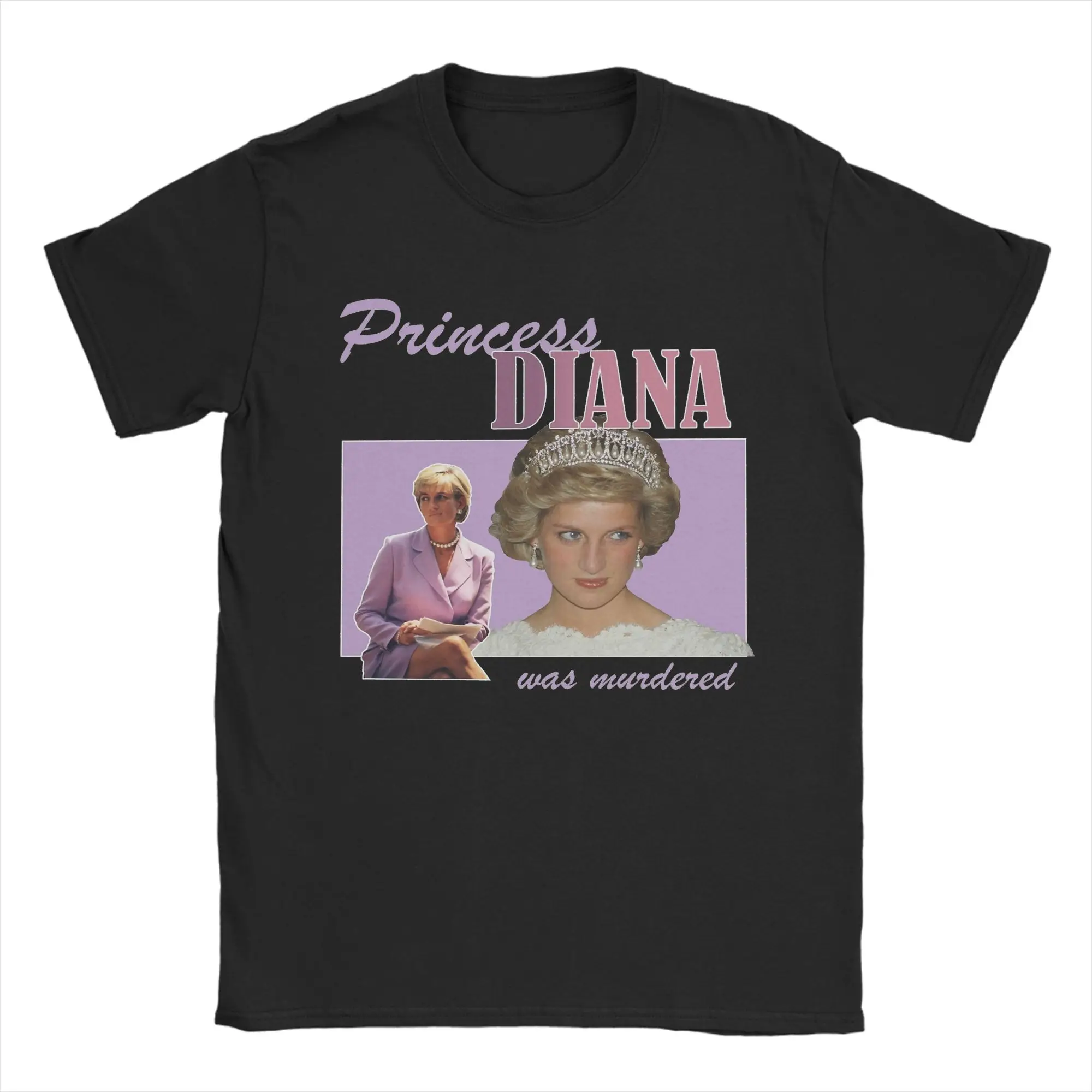 Men's T-Shirt Princess Diana Funny 100% Cotton Tee Shirt Short Sleeve  T Shirt Crew Neck Tops Plus Size