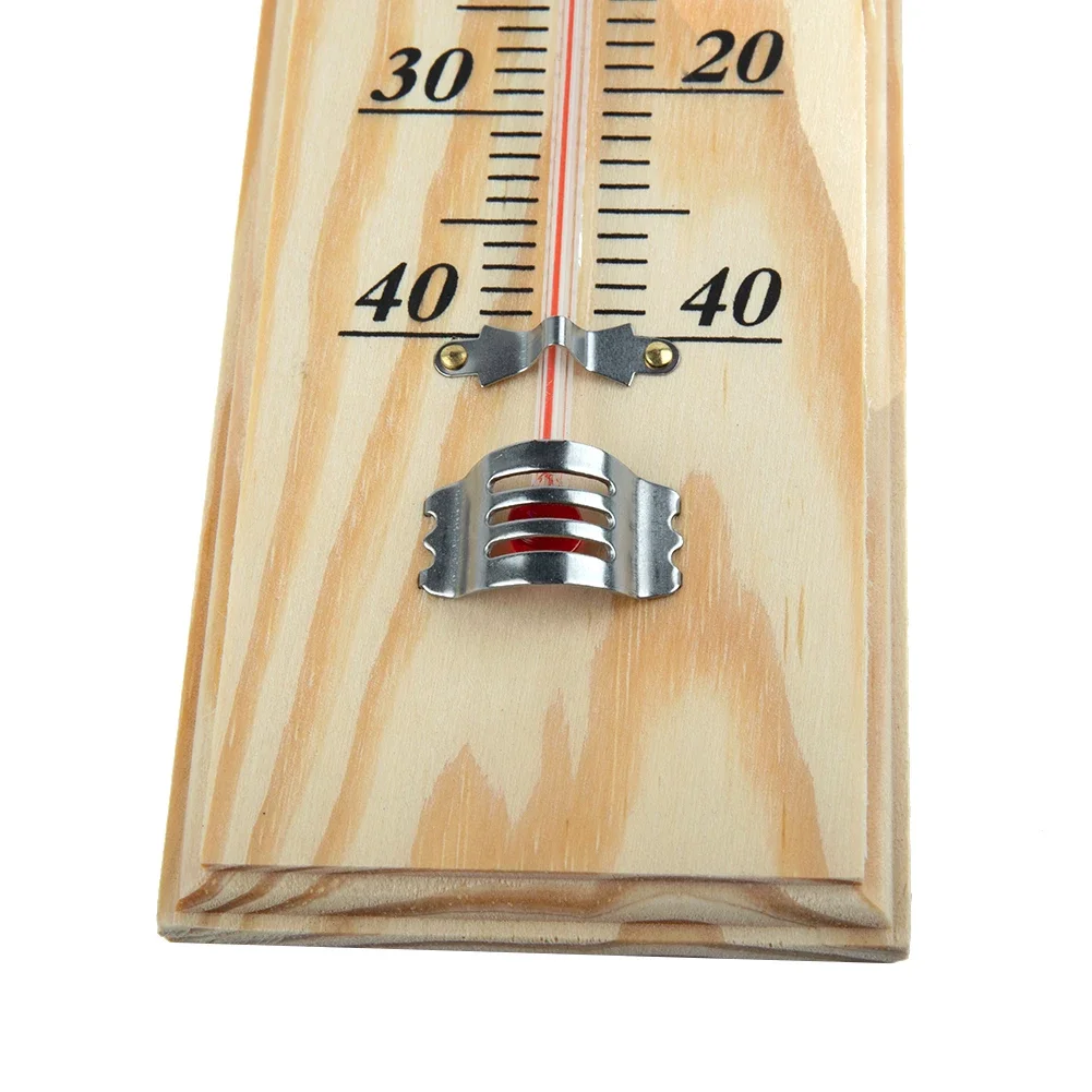 Garden Wooden Thermometer, 40x7x1cm, Analog Temperature Display, Easy Wall Mounting, Suitable for Indoor Outdoor