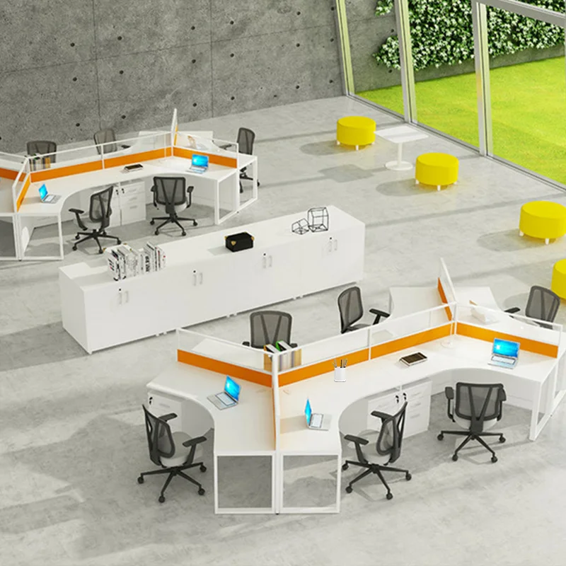 

Customized Office Furniture Desk Factory 2 4 6 8 Person Cubicle Privacy Screen Top OEM Building Style Packing Workstation Table