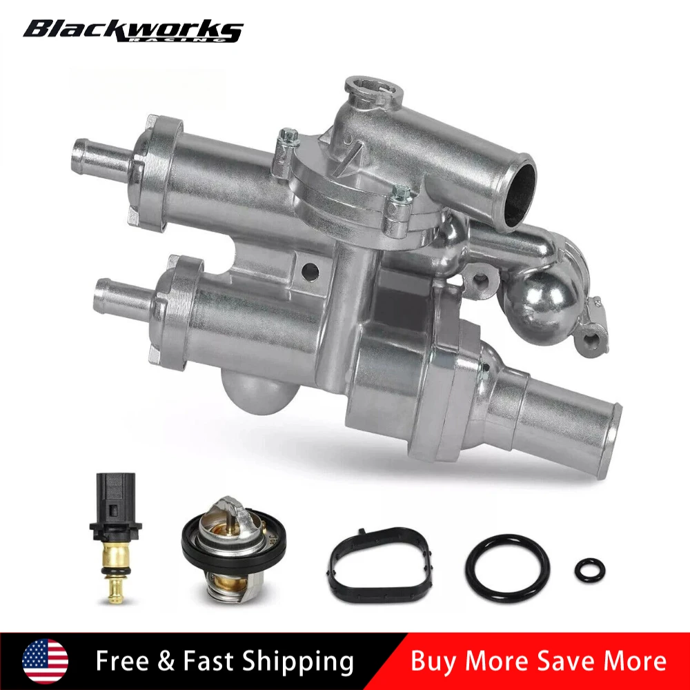 

4884571AB 4884873AA 55111016AD Upgraded Thermostat Housing Assembly for 2009-2020 Dodge Journey 2008-2014 Avenger