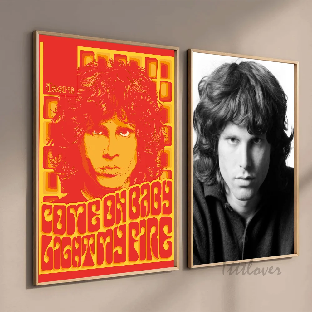 The Doors Jim Morrison Vintage Retro Rock Band Music Poster Stickers Art Wall Murals Decor Game Room Decor Gifts HD Painting