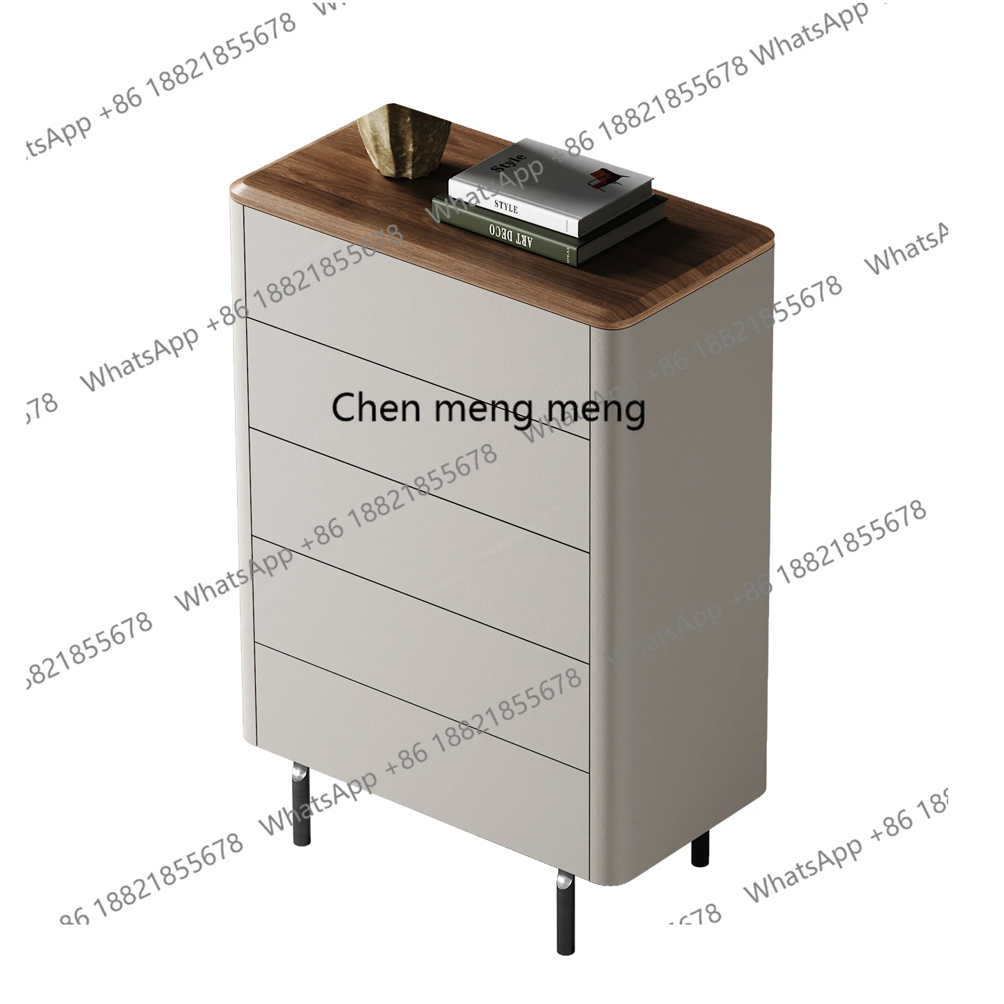 

Italian light luxury solid wood chest cabinet household locker storage cabinet minimalist style