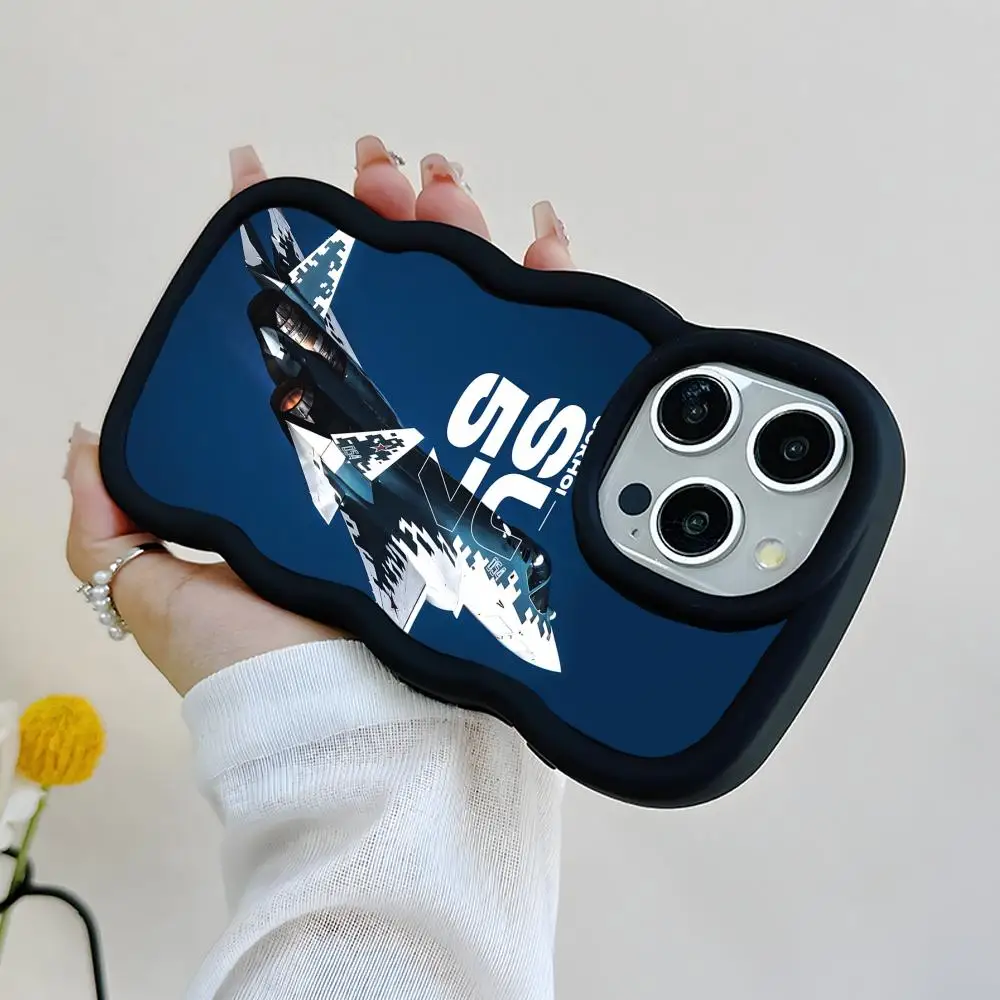 

Чехол Ftealth Fighter SU57 Wavy Edge из ТПУ для iPhone 17 16 15 14 13 12 11 Air Pro Max Plus, цветной