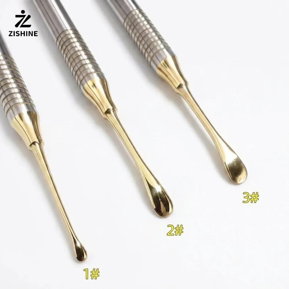 Autoclavable Dental Implant Elevator Gold Tipped Periosteal Separator 1# 2# 3# Surgical Flap Elevator 1Pc 3Pcs Dentistry Tools