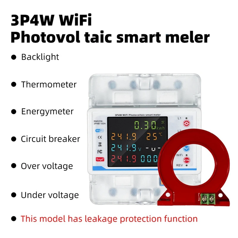 Tuya Wifi Intelligent Circuit Breaker Automatic Reclosure Protector 3P4W Power Meter Three Phase Reclosure Switch Timing