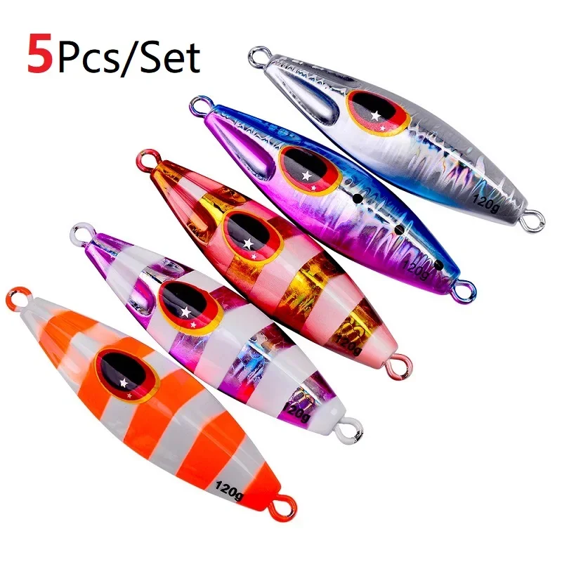 30g 40g 60g 80g 100g 120g Jigging Fishing Lures Deep Sea Slow Shake Barracuda Wolf Fish Metal Jig Head Whopper Plopper Pesca Hot