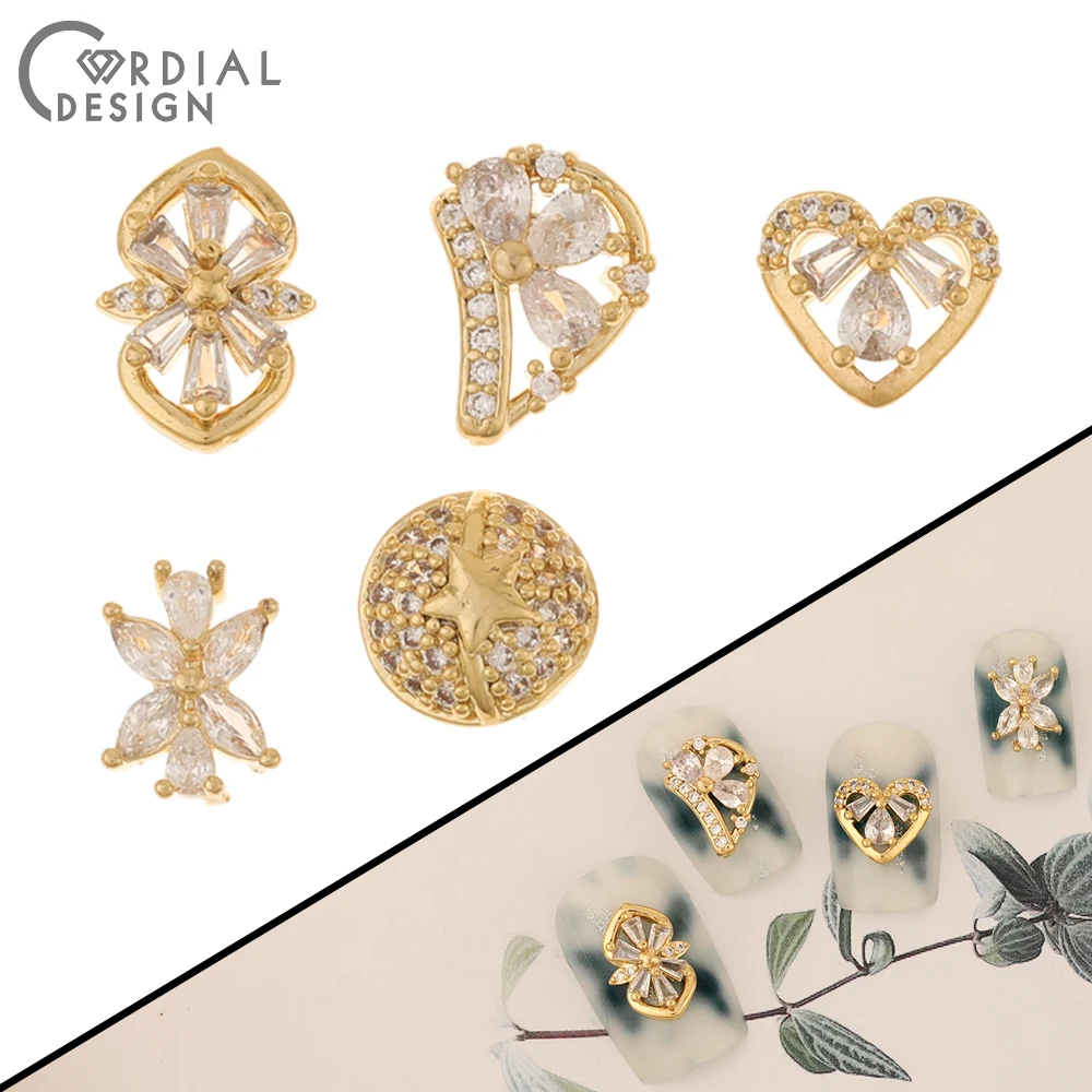 

Cordial Design 50 шт. аксессуары для ногтей/кубический циркон/ручная работа/покрытие из натурального золота/фурнитура для ювелирных изделий/Сделай сам