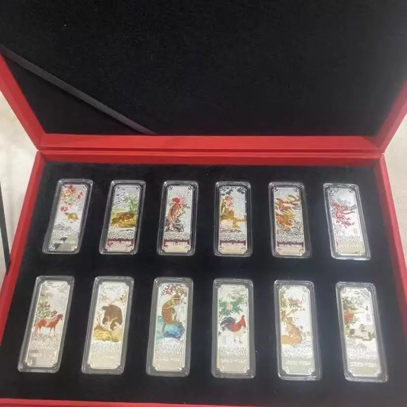 Collection Chinese government-issued zodiacal sign Color silver coin ,12 piece,best collection& adornment, Free shipping