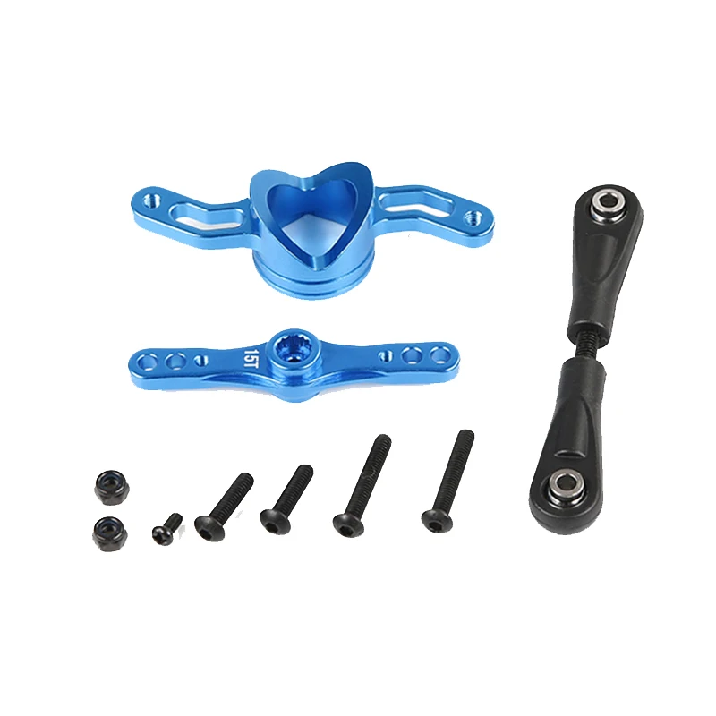 For Losi 5Ive-T Spare Parts CNC Alloy Double Arms Steering Base Kits 87064 for 1/5 Scale Rc Rovan LT Truck-Blue