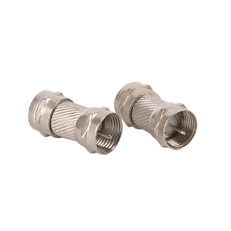 5pcs   Silver Socket to RF Coax TV Aerial Female RF Adapters Zinc Alloy F Type Male Plug Connector