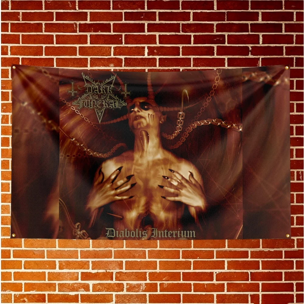 Dark Funeral Music Flag Banner For Fan Cave Watch Party Tailgate Gathering Indoor Outdoor Backyard Home Festival Ornament Supply