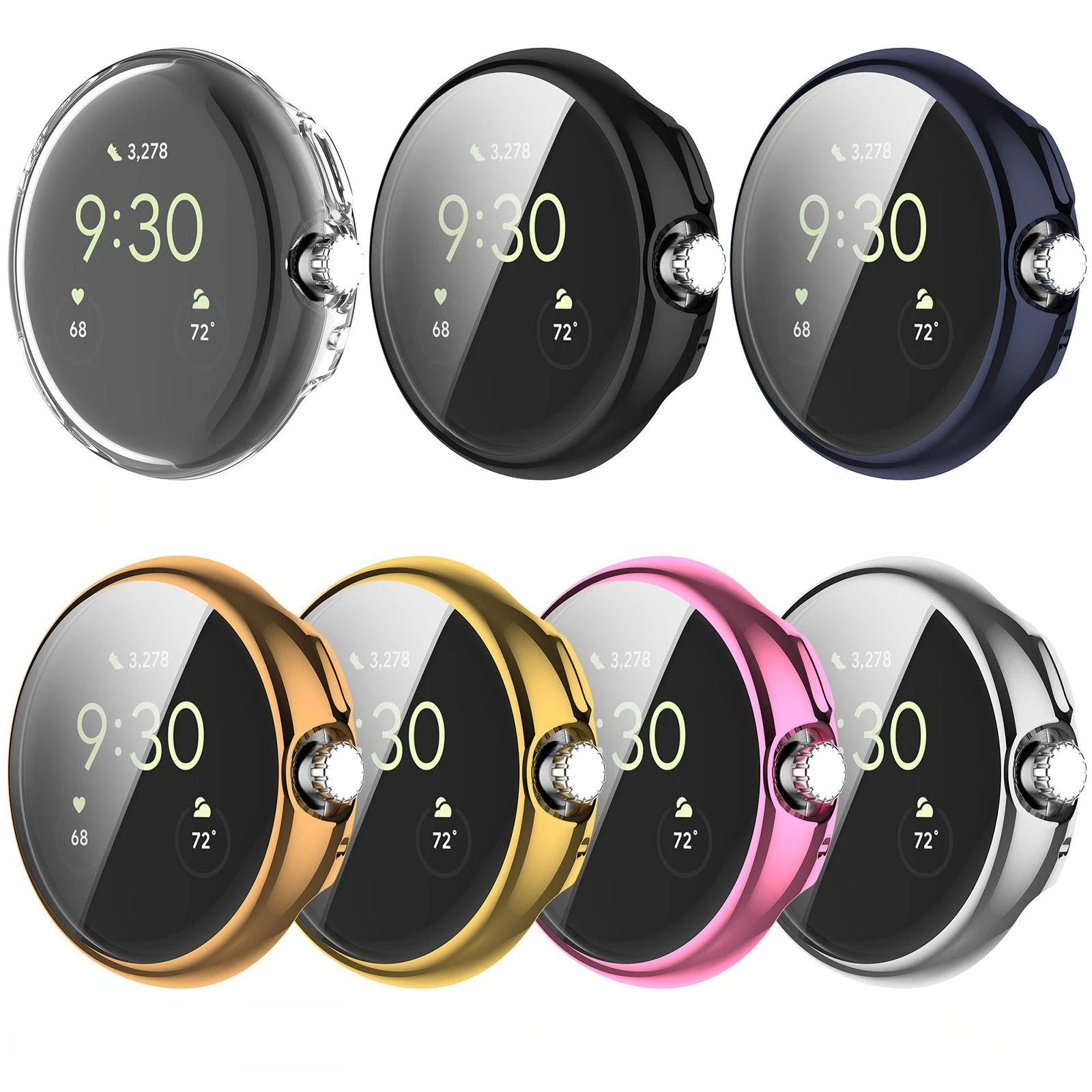 Integriertes TPU-Uhrengehäuse und Film für Google Pixel Watch 2. All-Inclusive-TPU-Schutzhülle mit gehärtetem Film